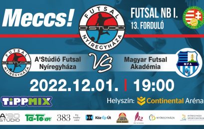 December 1-jén hazai pályán az A’Stúdió Futsal Nyíregyháza csapata