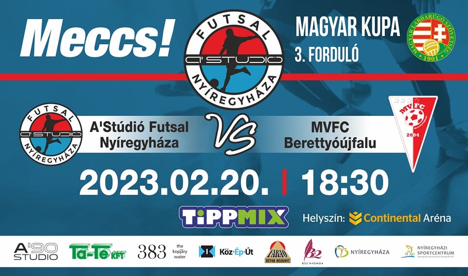 Az A’Stúdió Futsal Nyíregyháza Magyar Kupa meccset játszik