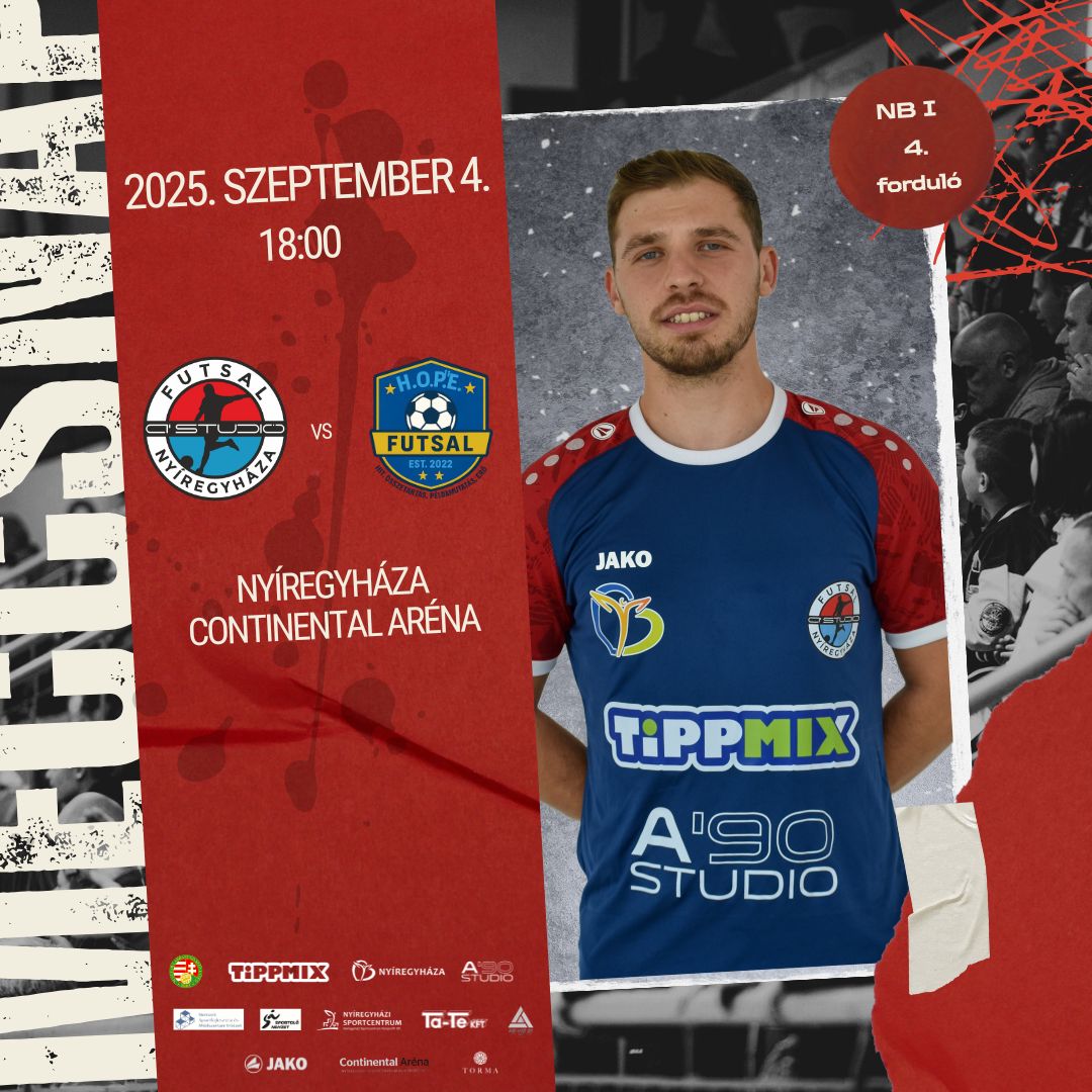 Az A’Stúdió Futsal ma a H.O.P.E-val találkozik Az A’Stúdió Futsal ma a H.O.P.E-val találkozik